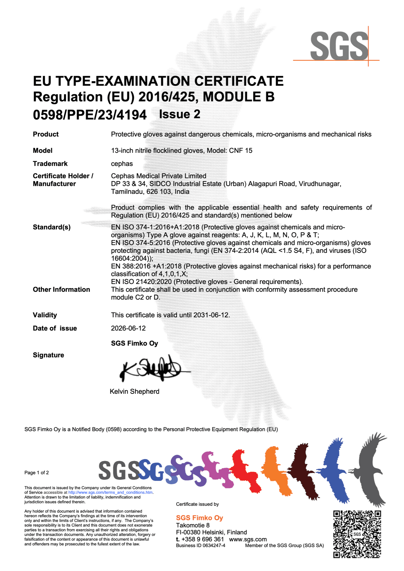 CE Mark certificate