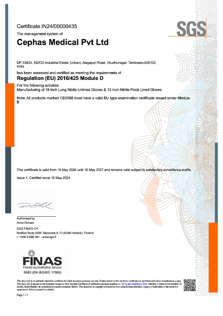 PPE Category III certificate